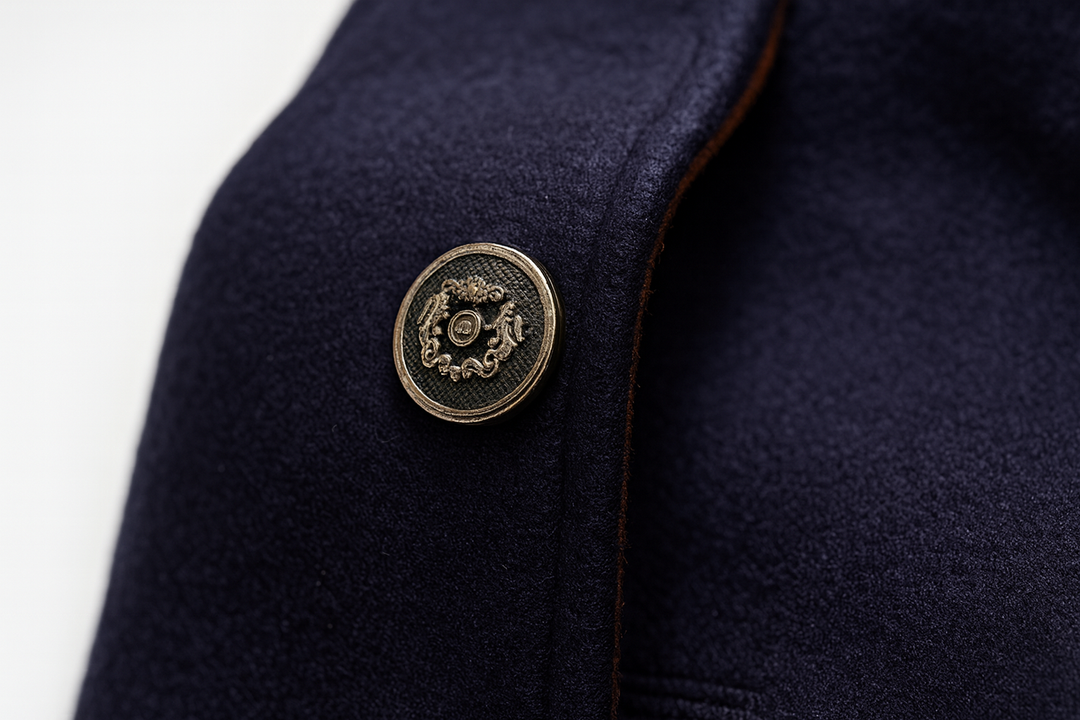 Gustavo | Wool Overcoat with Stand-Up Collar
