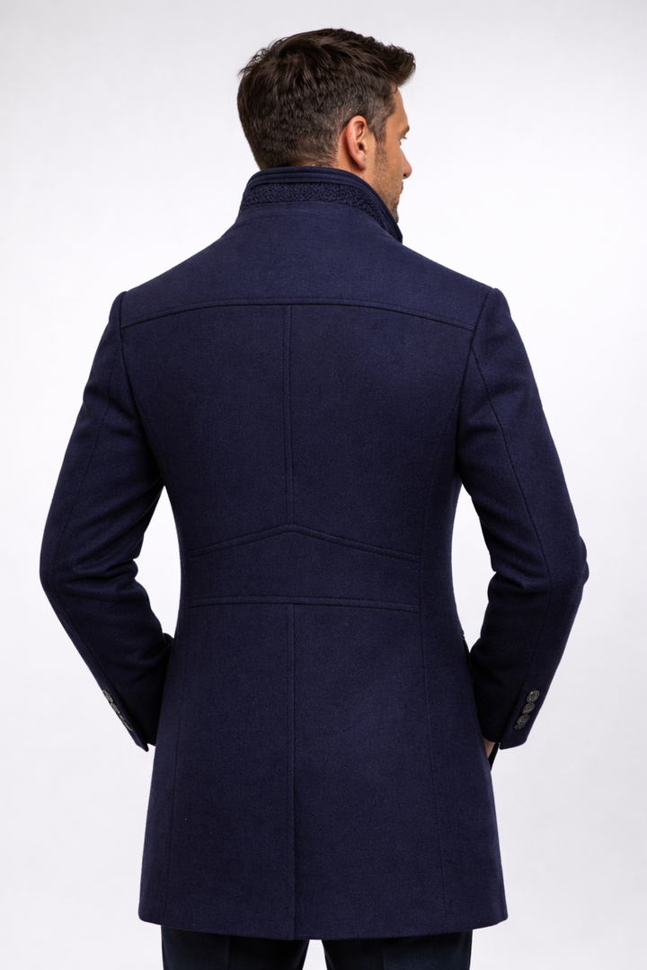 Gustavo | Wool Overcoat with Stand-Up Collar