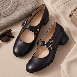 Juliette | Strap Heels with a Wide Block Heel