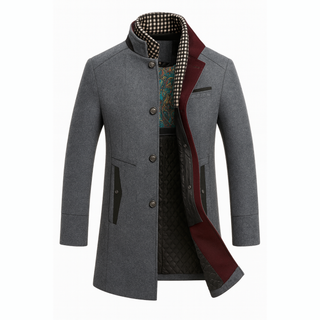 Gustavo | Wool Overcoat with Stand-Up Collar