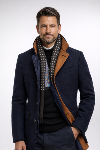 Gustavo | Wool Overcoat with Stand-Up Collar