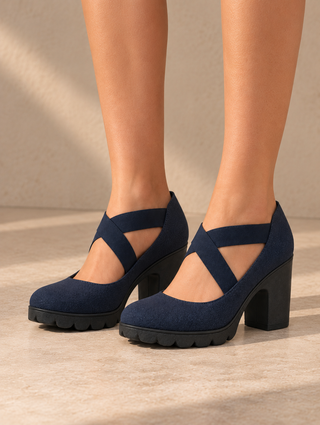 Mary Jane | Shoes with Crossover Straps, Block Heels & Treaded Soles