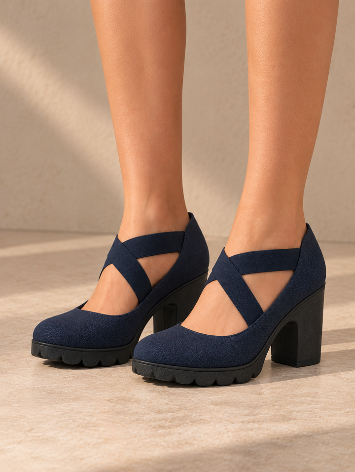 Mary Jane | Shoes with Crossover Straps, Block Heels & Treaded Soles