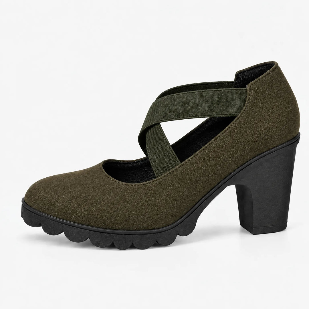 Mary Jane | Shoes with Crossover Straps, Block Heels & Treaded Soles