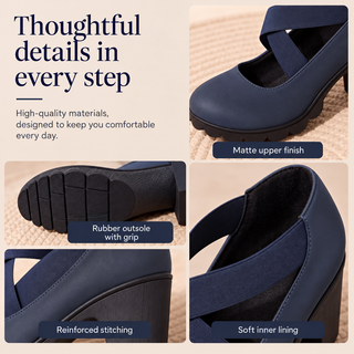 Mary Jane | Shoes with Crossover Straps, Block Heels & Treaded Soles
