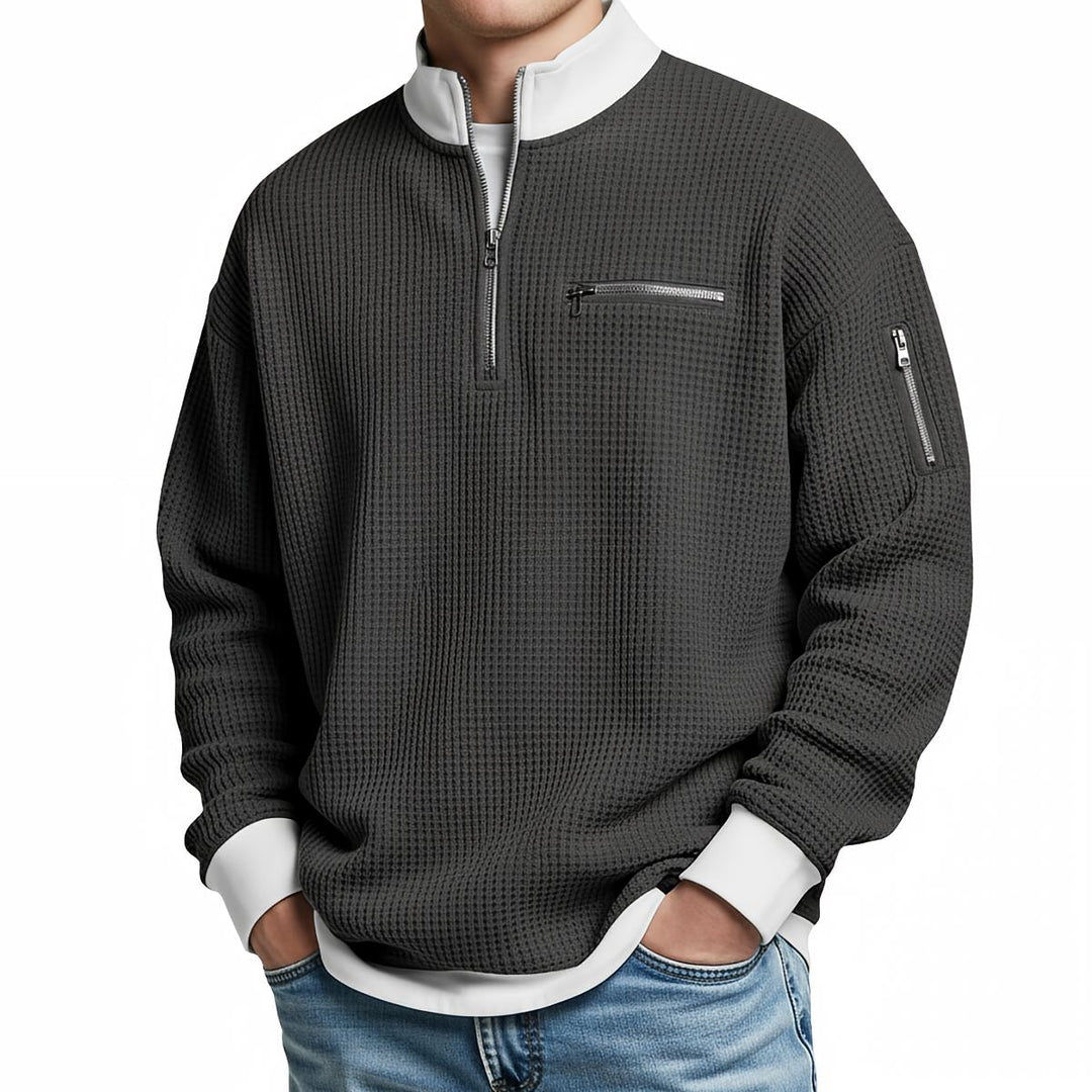 Dennis | Waffle Knit Half Zip Jumper