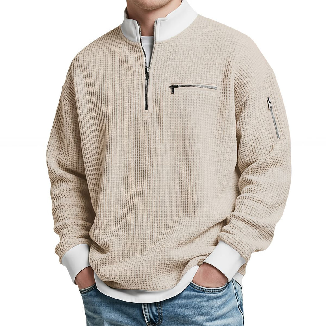 Dennis | Waffle Knit Half Zip Jumper