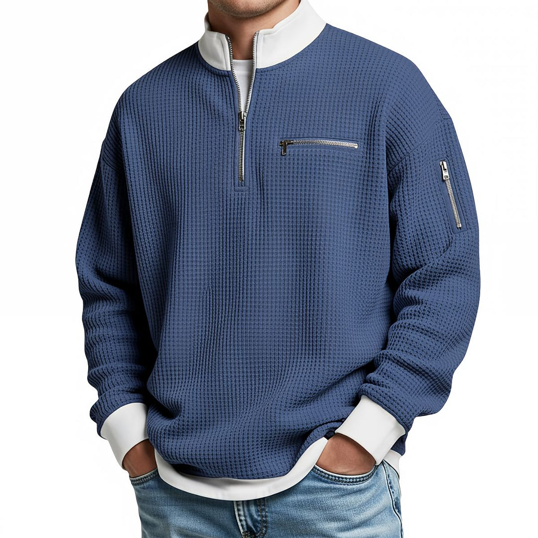 Dennis | Waffle Knit Half Zip Jumper