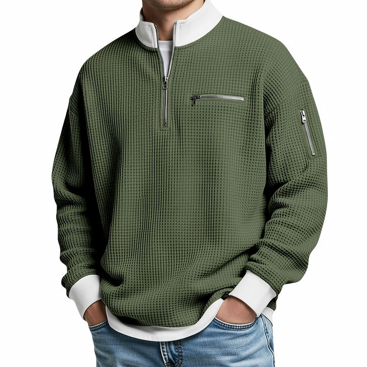 Dennis | Waffle Knit Half Zip Jumper