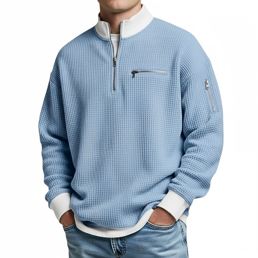 Dennis | Waffle Knit Half Zip Jumper