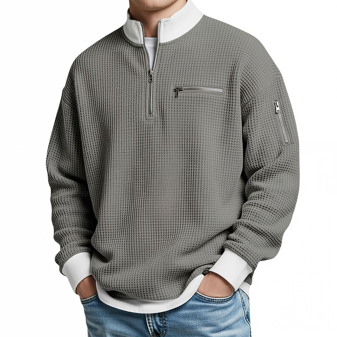 Dennis | Waffle Knit Half Zip Jumper