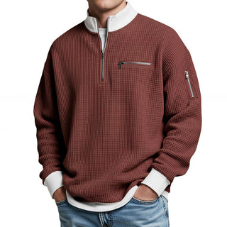 Dennis | Waffle Knit Half Zip Jumper