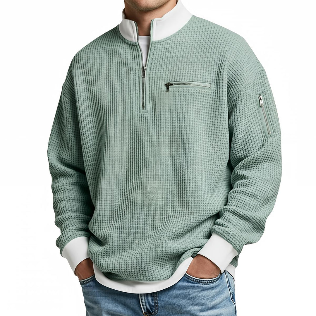 Dennis | Waffle Knit Half Zip Jumper