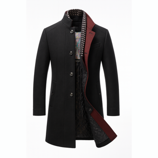 Gustavo | Wool Overcoat with Stand-Up Collar