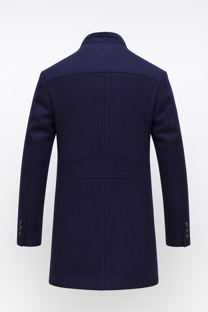 Gustavo | Wool Overcoat with Stand-Up Collar